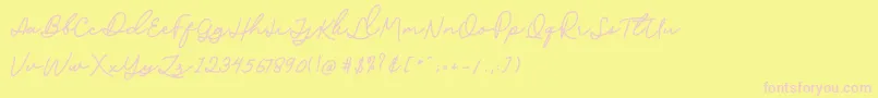 Sophia Script Demo Font – Pink Fonts on Yellow Background