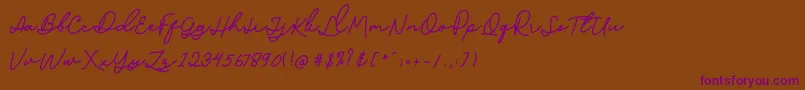 Sophia Script Demo Font – Purple Fonts on Brown Background