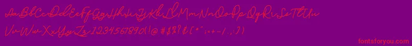 Sophia Script Demo Font – Red Fonts on Purple Background