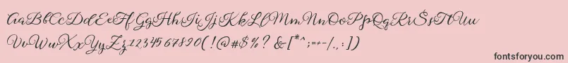 Sophia Script Free Demo-Schriftart – Schwarze Schriften auf rosa Hintergrund