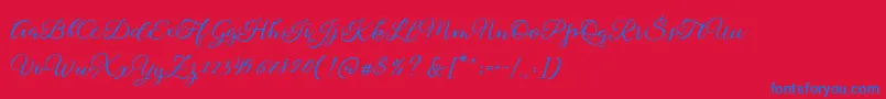 Sophia Script Free Demo Font – Blue Fonts on Red Background