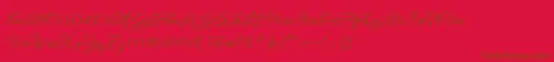 Sophia Script Free Demo Font – Brown Fonts on Red Background