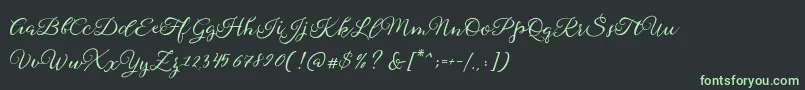 フォントSophia Script Free Demo – 黒い背景に緑の文字