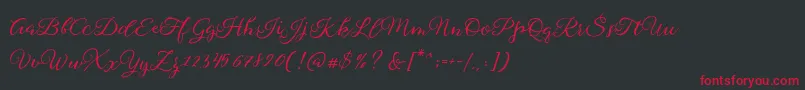 Fonte Sophia Script Free Demo – fontes vermelhas em um fundo preto