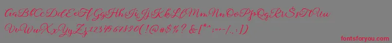 Sophia Script Free Demo Font – Red Fonts on Gray Background