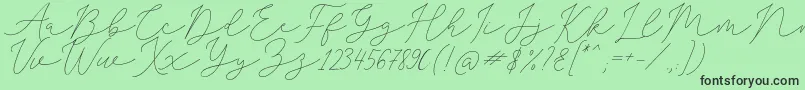 SophiaChristie-Schriftart – Schwarze Schriften auf grünem Hintergrund