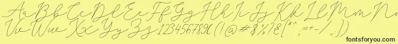 Шрифт SophiaChristie – чёрные шрифты на жёлтом фоне