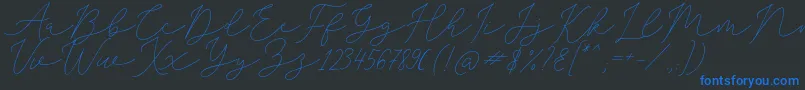 フォントSophiaChristie – 黒い背景に青い文字