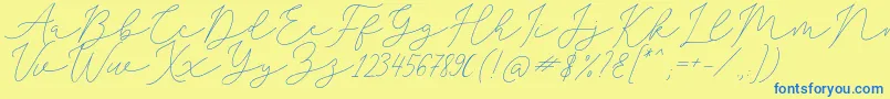 Шрифт SophiaChristie – синие шрифты на жёлтом фоне