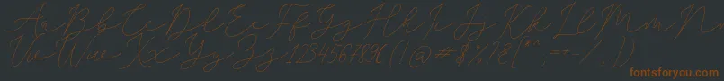 SophiaChristie-fontti – ruskeat fontit mustalla taustalla