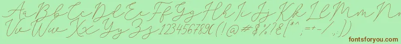 Шрифт SophiaChristie – коричневые шрифты на зелёном фоне