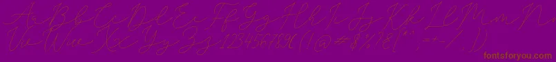 SophiaChristie-Schriftart – Braune Schriften auf violettem Hintergrund