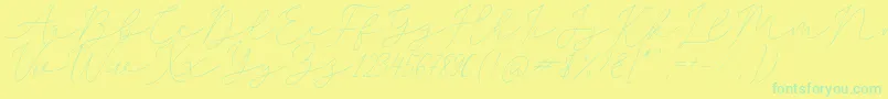 SophiaChristie Font – Green Fonts on Yellow Background