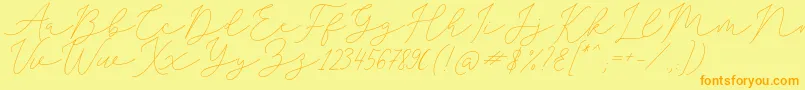 Шрифт SophiaChristie – оранжевые шрифты на жёлтом фоне
