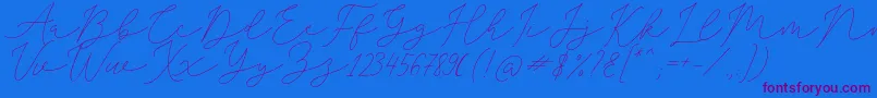 SophiaChristie Font – Purple Fonts on Blue Background