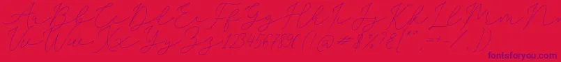 SophiaChristie-fontti – violetit fontit punaisella taustalla