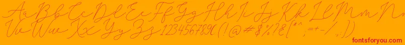 SophiaChristie Font – Red Fonts on Orange Background