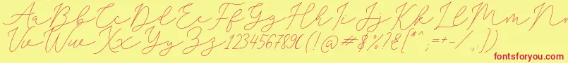 SophiaChristie Font – Red Fonts on Yellow Background