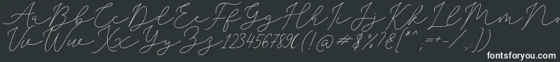 SophiaChristie-fontti – valkoiset fontit mustalla taustalla