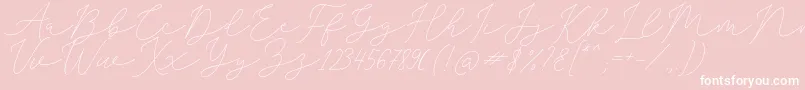 SophiaChristie-Schriftart – Weiße Schriften auf rosa Hintergrund
