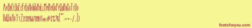 Fonte Sophier Letties CAPITALE – fontes vermelhas em um fundo amarelo
