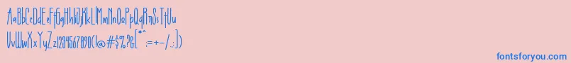 Weitere Informationen zur Sophier Letties-Schriftart Sophier Letties-Schriftart – Blaue Schriften auf rosa Hintergrund