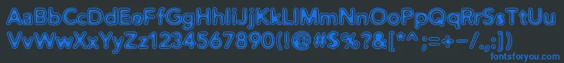 DistroVinyl Font – Blue Fonts on Black Background