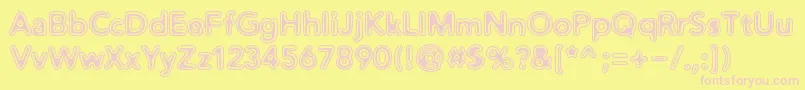 DistroVinyl-fontti – vaaleanpunaiset fontit keltaisella taustalla