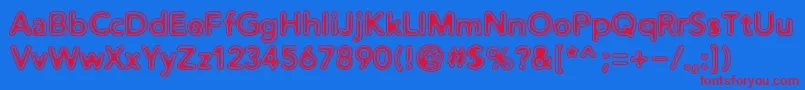 DistroVinyl Font – Red Fonts on Blue Background