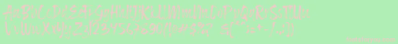 Fonte Sophiet – fontes rosa em um fundo verde