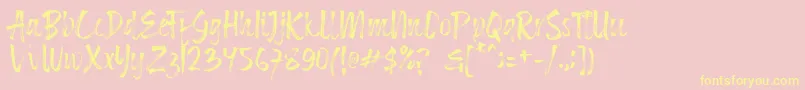 Sophiet Font – Yellow Fonts on Pink Background