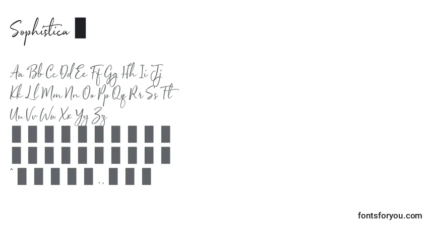 Czcionka Sophistica 1 – alfabet, cyfry, specjalne znaki