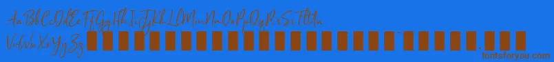 Sophistica 1 Font – Brown Fonts on Blue Background
