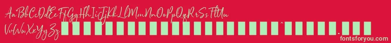 Sophistica 1 Font – Green Fonts on Red Background