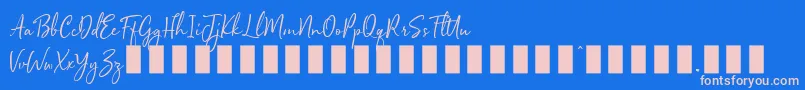 Sophistica 1 Font – Pink Fonts on Blue Background