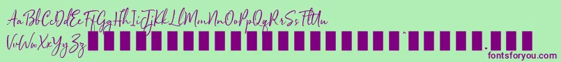 Sophistica 1 Font – Purple Fonts on Green Background