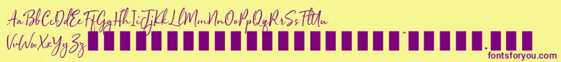Sophistica 1 Font – Purple Fonts on Yellow Background