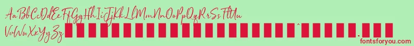 Шрифт Sophistica 1 – красные шрифты на зелёном фоне