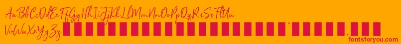 Sophistica 1-Schriftart – Rote Schriften auf orangefarbenem Hintergrund