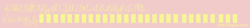 Sophistica 1 Font – Yellow Fonts on Pink Background