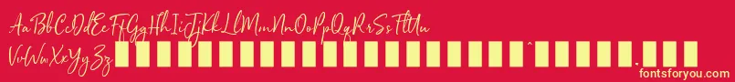 Sophistica 1 Font – Yellow Fonts on Red Background