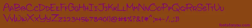 Sophomore Yearbook Font – Purple Fonts on Brown Background