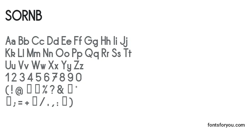 Fuente SORNB    (141463) - alfabeto, números, caracteres especiales