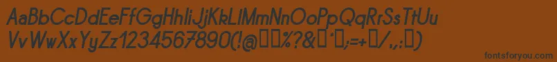 フォントSORNBI   – 黒い文字が茶色の背景にあります