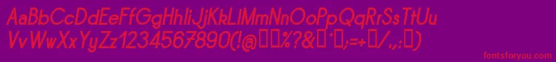フォントSORNBI   – 紫の背景に赤い文字