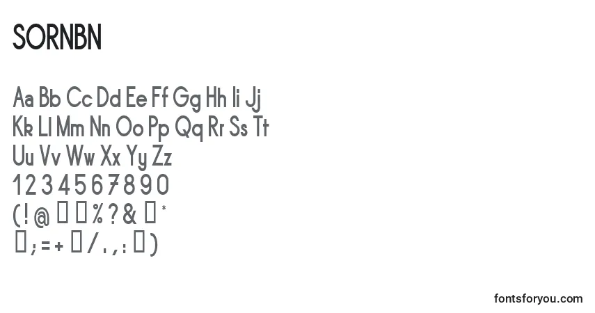 Шрифт SORNBN   (141465) – алфавит, цифры, специальные символы