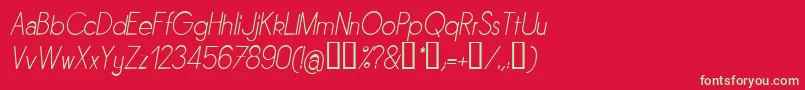 フォントSORNLI   – 赤い背景に緑の文字