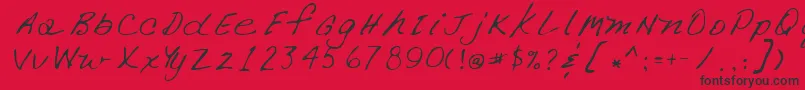 Fonte Lehn266 – fontes pretas em um fundo vermelho