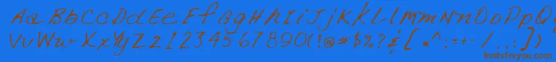 Lehn266 Font – Brown Fonts on Blue Background