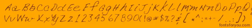 Fonte Lehn266 – fontes marrons em um fundo laranja